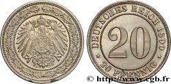 GERMANY 20 Pfennig 1890 Stuttgart AU