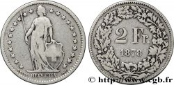 SUISSE 2 Francs Helvetia 1878 Berne