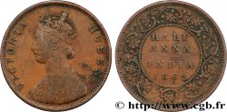 INDES BRITANNIQUES 1/2 Anna Victoria 1862 Bombay