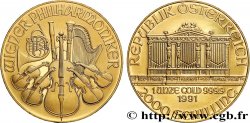 INVESTMENT GOLD 1 Oz - 2000 Schilling LE PHILARMONIQUE DE VIENNE 1991 Vienne