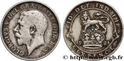 ROYAUME-UNI 6 Pence Georges V / lion surmontant une couronne 1921 