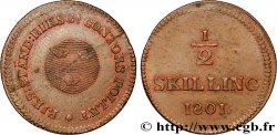 SWEDEN 1/2 Skilling écu aux trois couronnes 1801