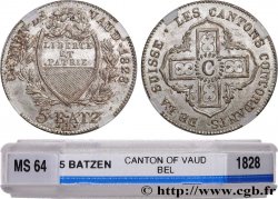 SUISSE - CANTON DE VAUD 5 Batzen 1828