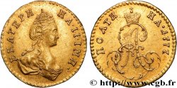 RUSSIA - CATHERINE II Poltina en or ou 1/2 Rouble 1777 Saint-Pétersbourg AU