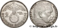 DEUTSCHLAND 2 Reichsmark Maréchal Paul von Hindenburg 1938 Hambourg