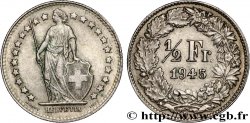 SUISSE 1/2 Franc Helvetia 1945 Berne