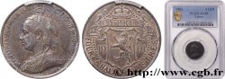CYPRUS 4 1/2 Piastres Victoria / armes couronnée 1901  AU55 PCGS