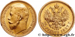 RUSSIA - NICHOLAS II 15 Roubles 1897 Saint-Petersbourg AU