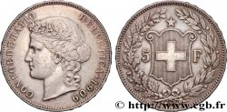 SUISSE 5 Francs Helvetia 1909 Berne