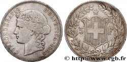 SUISSE 5 Francs Helvetia buste 1888 Berne