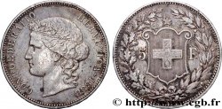 SWITZERLAND 5 Francs Helvetia buste 1888 Berne XF