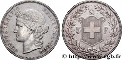 SUISSE 5 Francs Helvetia 1908 Berne