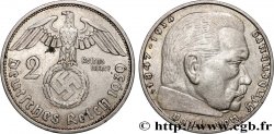 ALLEMAGNE 2 Reichsmark Maréchal Paul von Hindenburg 1939 Stuttgart - F