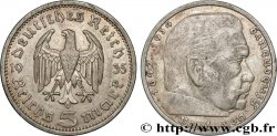 ALLEMAGNE 5 Reichsmark Maréchal Paul von Hindenburg 1935 Berlin