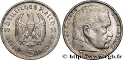 ALLEMAGNE 5 Reichsmark Aigle / Maréchal Paul von Hindenburg 1935 Stuttgart