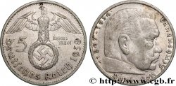 ALLEMAGNE 5 Reichsmark Maréchal Paul von Hindenburg 1938 Karlsruhe