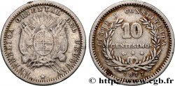 URUGUAY 10 Centesimos emblème  1877 Paris TTB