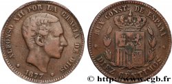 ESPAGNE 10 Centimos Alphonse XII 1877 Oeschger Mesdach & CO