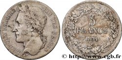 BELGIQUE - ROYAUME DE BELGIQUE - LÉOPOLD Ier 5 Francs Léopold Ier, tête laurée 1834 Bruxelles TB+