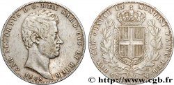 ITALIE - ROYAUME DE SARDAIGNE 5 Lire Charles Albert 1848 Gênes TTB
