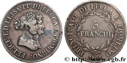 ITALY - PRINCIPALTY OF LUCCA AND PIOMBINO - FELIX BACCIOCHI AND ELISA BONAPARTE 5 Franchi - Moyens bustes 1805 Florence XF