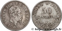 ITALIE 50 Centesimi Victor Emmanuel II 1863 Milan