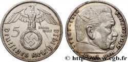 ALLEMAGNE 5 Reichsmark Maréchal Paul von Hindenburg 1938 Muldenhütten - E