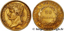 ALLEMAGNE - ROYAUME DE WESTPHALIE - JÉRÔME NAPOLÉON 20 Franken 1809 Cassel