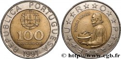 PORTUGAL 100 Escudos Pedro Nunes variété à 5 séries de cannelures 1991 