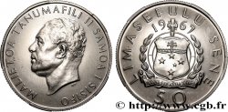 SAMOA Ouest 50 Sene roi Malietoa Tanumafili II 1967 Royal Mint SUP