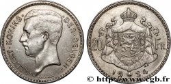 BÉLGICA 20 Francs Albert Ier légende Flamande 1934 