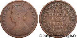 BRITISH INDIA 1/4 Anna Victoria 1897 Calcutta