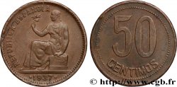 ESPAGNE 50 Centimos monnayage républicain 1937 Madrid
