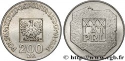 POLOGNE 200 Zlotych aigle 30e anniversaire de la fondation de la république populaire 1974 Varsovie SUP