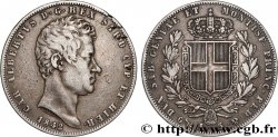 ITALIEN - KÖNIGREICH SARDINIEN 5 Lire Charles Albert 1842 Gênes fSS