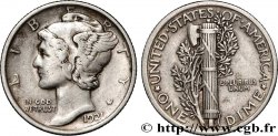 UNITED STATES OF AMERICA 1 Dime Mercury 1921 Philadelphie AU