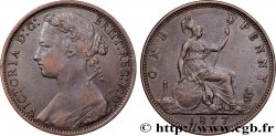 ROYAUME-UNI 1 Penny Victoria “Bun Head” 1877 Londres