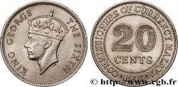 MALAISIE 20 Cents Commission Monétaire de Malaisie Georges VI 1948 Royal Mint Londres