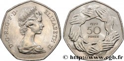 ROYAUME-UNI 50 Pence Elisabeth II / entrée dans la Communauté économique européenne 1973 