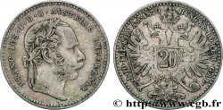 AUSTRIA 20 Kreuzer Empereur François-Joseph Ier tête laurée / aigle bicéphale 1870 Vienne