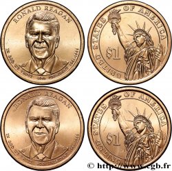 ÉTATS-UNIS D AMÉRIQUE Lot de 2 monnaies 1 Dollar Ronald Reagan 2016 Denver