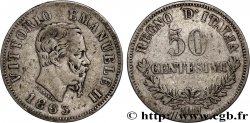 ITALIE 50 Centesimi Victor Emmanuel II type à l’écu 1863 Milan