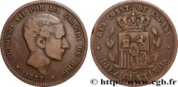ESPAGNE 10 Centimos Alphonse XII 1877 Oeschger Mesdach & CO