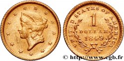 UNITED STATES OF AMERICA 1 Dollar Or  Liberty head , 1er type 1849 Philadelphie AU