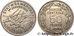 CAMEROUN Essai de 50 Francs Etat du Cameroun, commémoration de l’indépendance, antilopes 1960 Paris