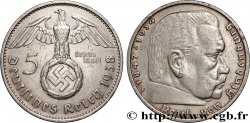 ALLEMAGNE 5 Reichsmark Maréchal Paul von Hindenburg 1938 Stuttgart