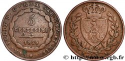 ITALIEN - KÖNIGREICH SARDINIEN -  KARL FELIX 5 Centesimi type au “L” 1826 Turin