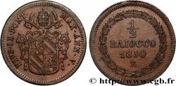 VATICAN - PIUS IX (Giovanni Maria Mastai Ferretti) 1/2 Baiocco Pie IX an V 1850 Rome