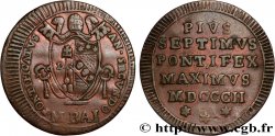 ITALIE - ÉTATS DU PAPE - PIE VII (Barnaba Chiaramonti) 1/2 Baiocco an II 1802 Rome