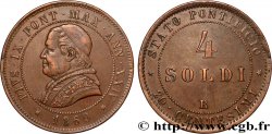 ITALIE - ÉTATS DU PAPE - PIE IX (Jean-Marie Mastai Ferretti) 4 Soldi (20 Centesimi) an XXIV 1869 Rome